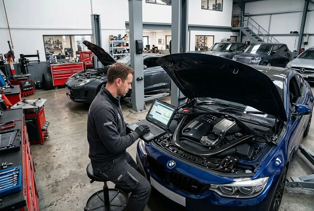 Auto Repair Services: UK Innovations Changing Garages Auto repair services using advanced diagnostic technology in a modern UK garage