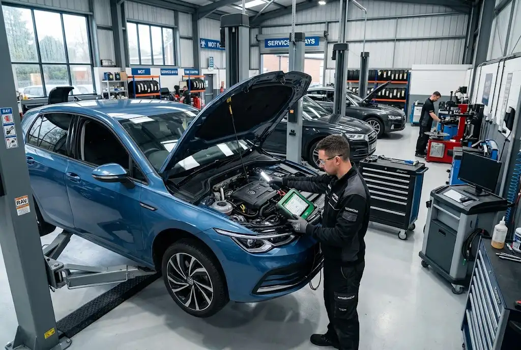 Car Servicing: UK Trends Changing Vehicle Maintenance Car servicing in the UK using modern diagnostic and maintenance technology